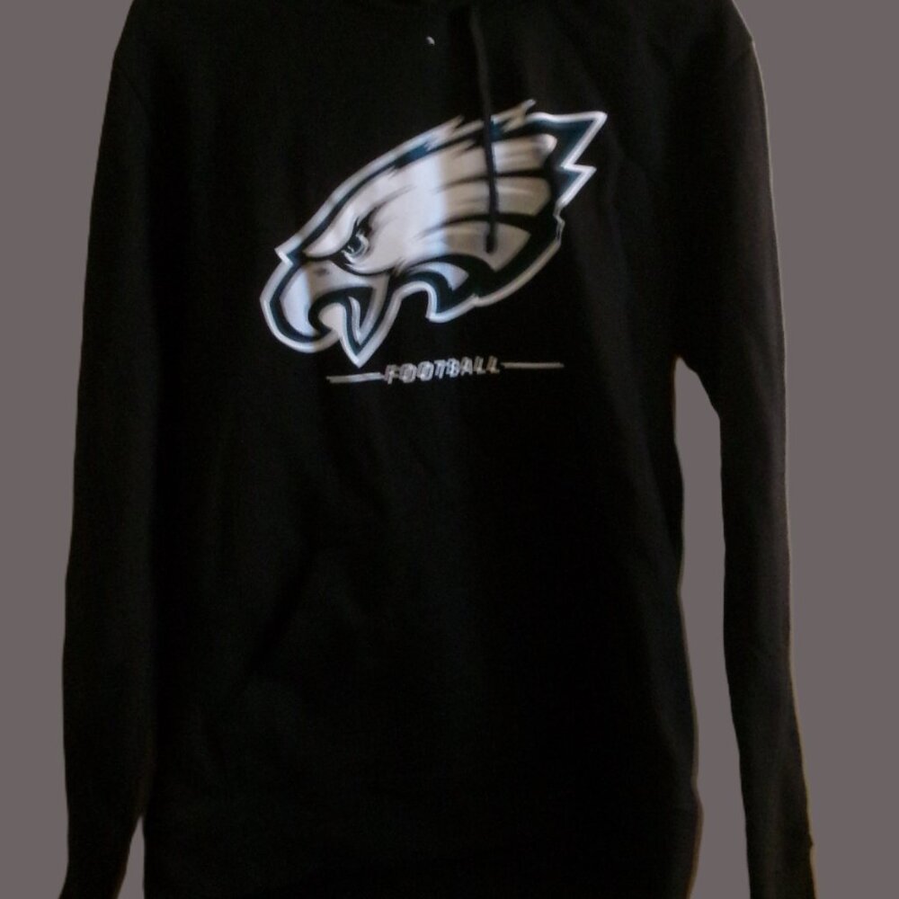 Philadelphia Eagles Men's Fanatic Black Hooded Sweatshirt-Medium NEW
